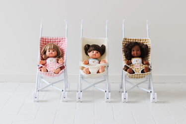 Folding Doll Stroller - Pink Gingham